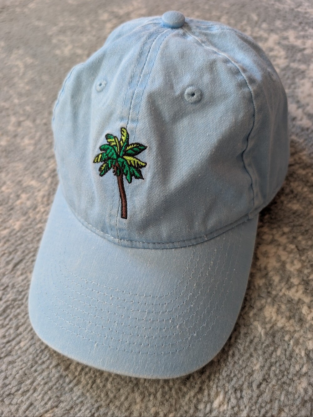 Ron Jon Light Blue Minimalist Palm Tree Logo Beach Cap - Adjustable Velcro - Picture 2 of 7